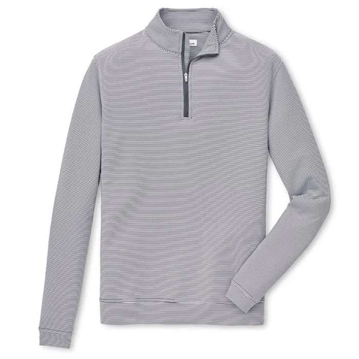 Peter Millar Perth Mini Stripe 1/4 Zip Sweater - Iron / White