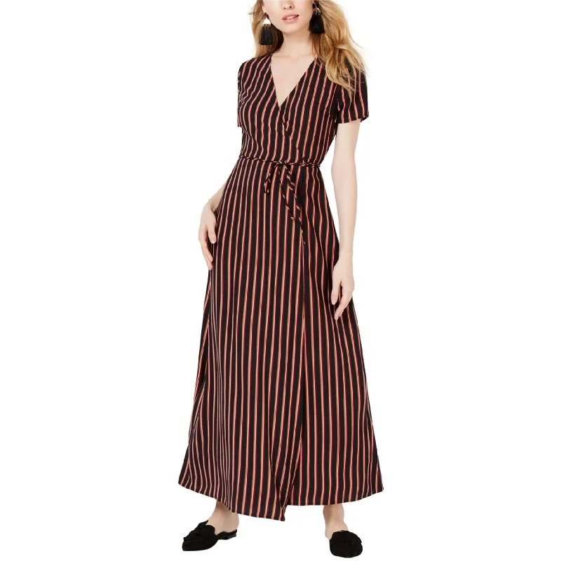 Sage The Label Womens Stripe Wrap Maxi Dress