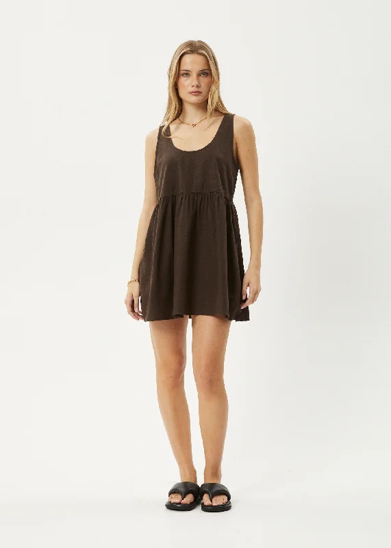 AFENDS Womens Jesse - Mini Dress - Coffee