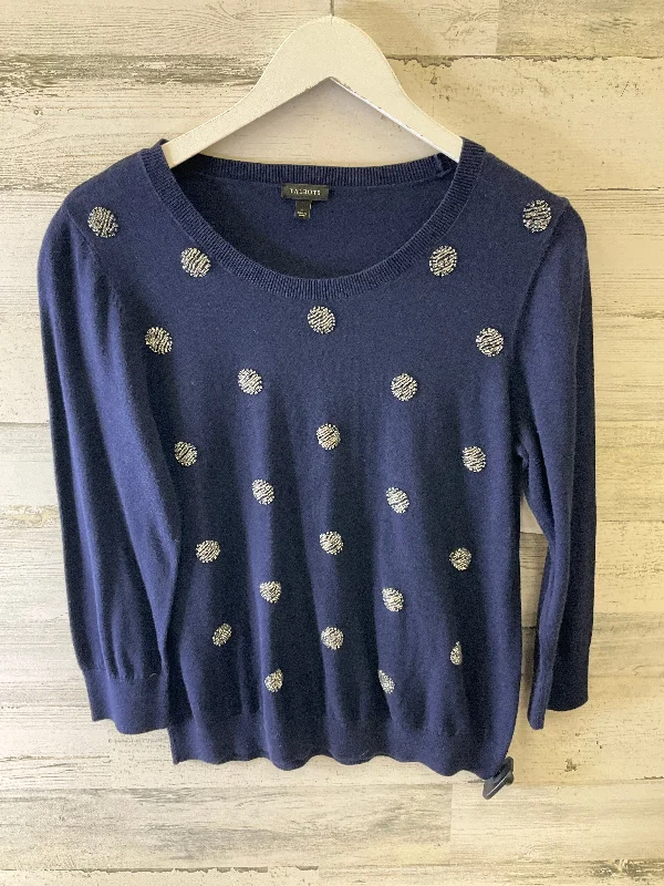 Top Long Sleeve By Talbots In Blue & Silver, Size: L