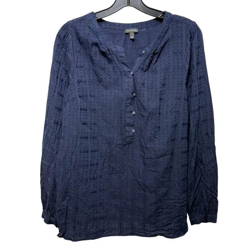 Top Long Sleeve By Talbots In Navy, Size: L