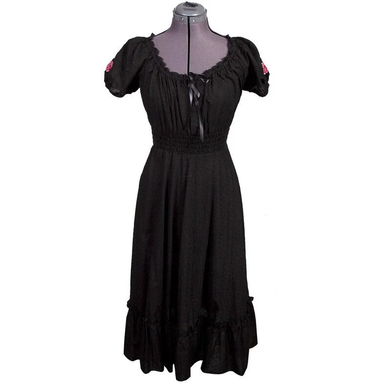 Scully Western Dress Womens Short Sleeve Eyelet Maxi Black F0_SH6001