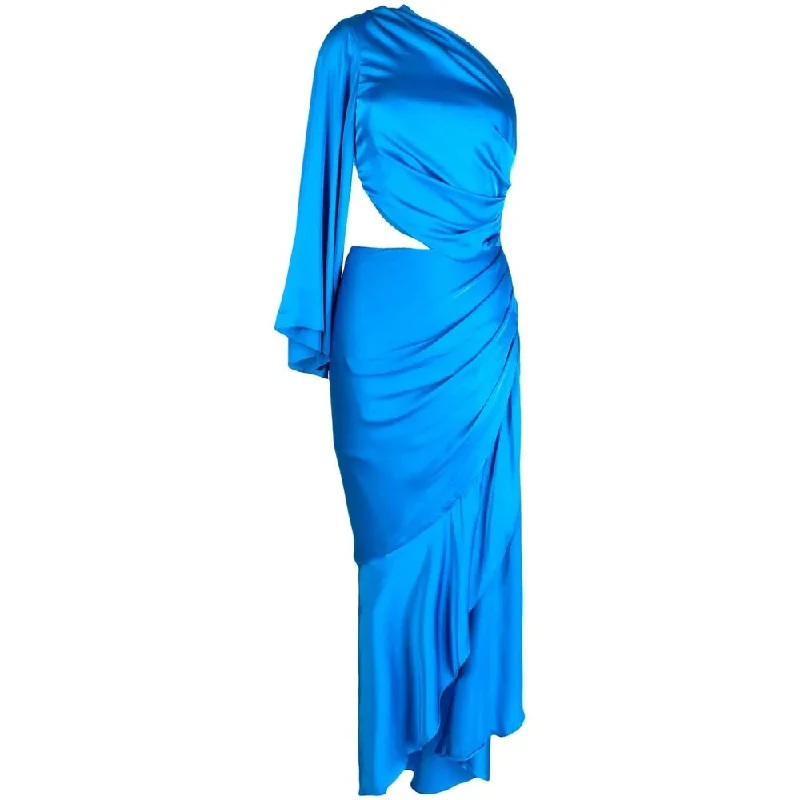 Patbo One Shoulder Draped Maxi Dress Cobalt