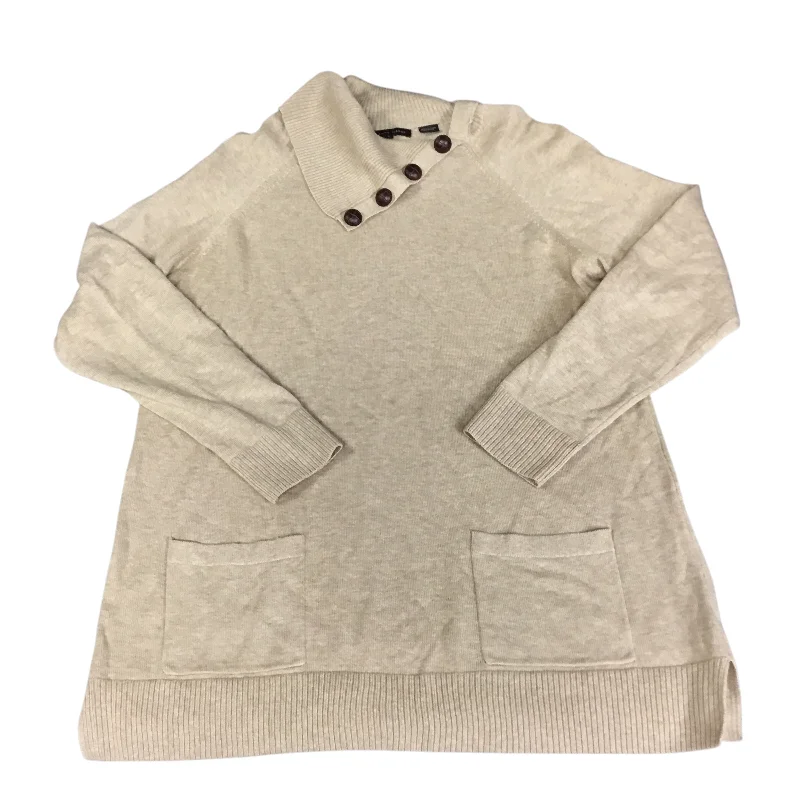 Top Long Sleeve By Jeanne Pierre In Tan, Size: L