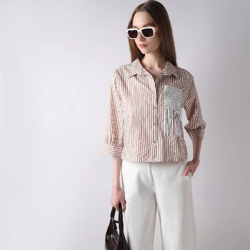 Boxy Fit Striped Shirt