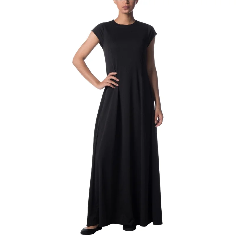 Verona Womens Cap Sleeve Maxi Dress, Black, Small