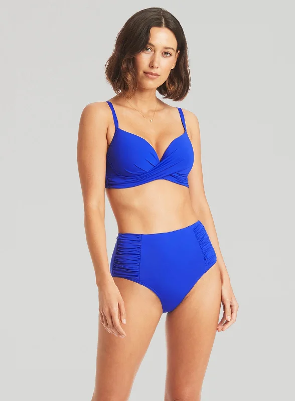 Sea Level: Eco Essentials High Waisted Side Gathered Bikini Brief Cobalt