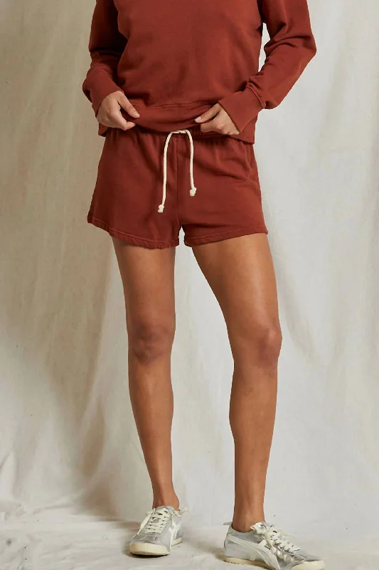 Layla French Terry Sweat Shorts In Russet