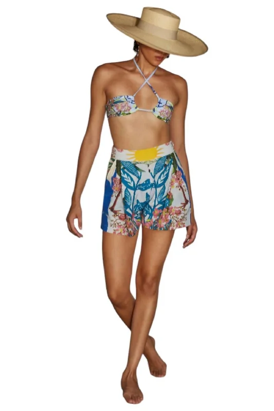 Roma High Waisted Shorts In Big Heron