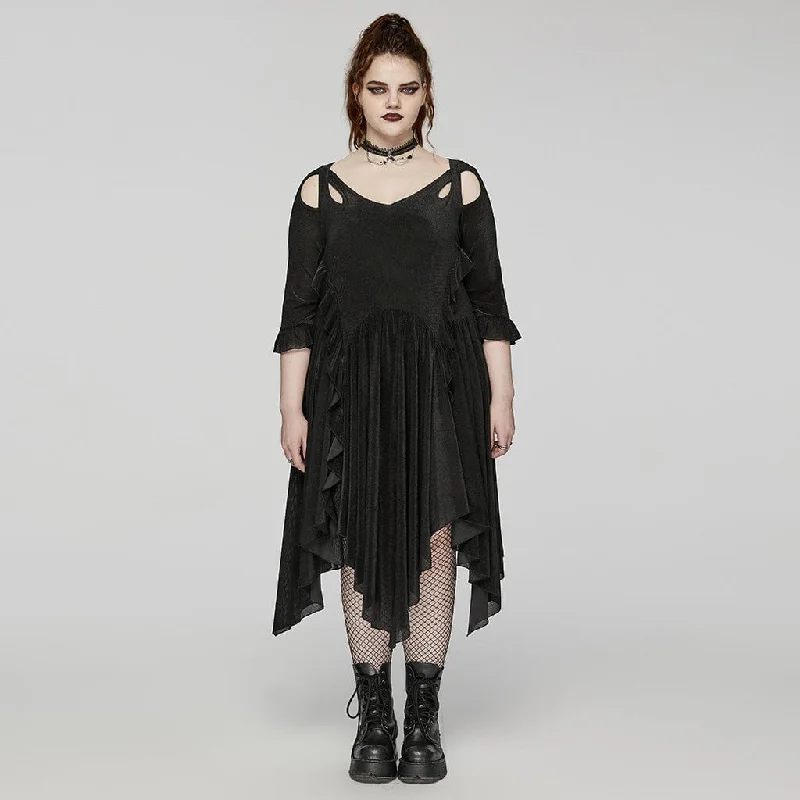 Women's Plus Size Gothic Irregular Cutout Party Dress