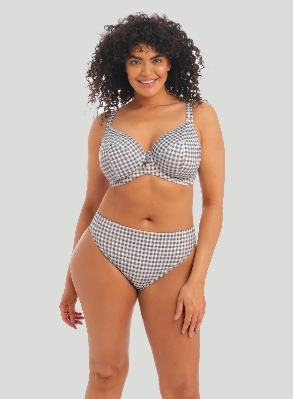 Elomi Swim: Checkmate Mid Rise Bikini Brief Greymarle