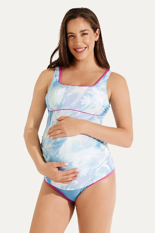 Classic Sporty T-Back Two-Piece Maternity Swimsuit Tankini