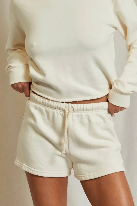 Aruba Beach Fleece Sweatshort In Bright Ivory