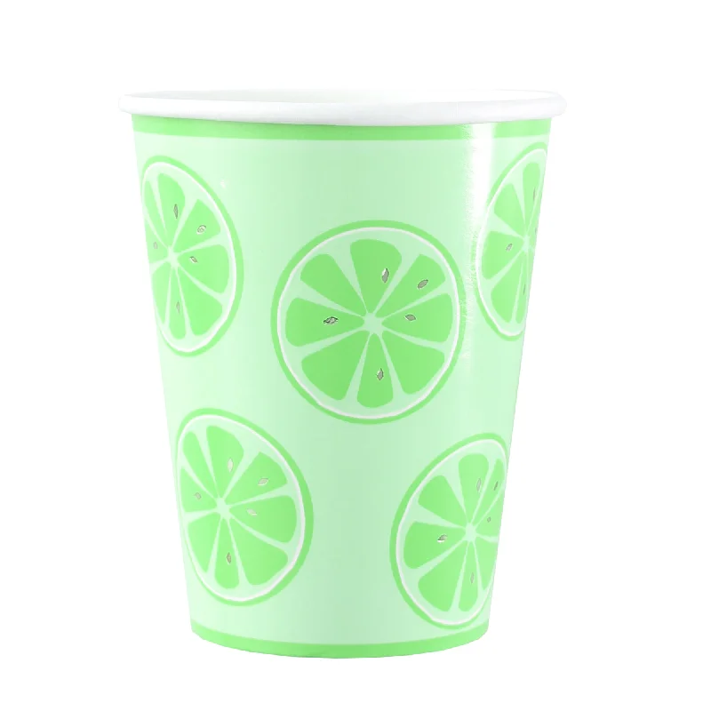 Lime Party Paper Cups, 9 oz, 8 Count