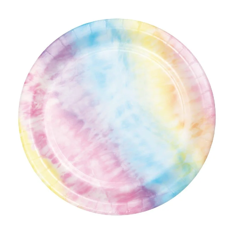 Tie Dye Party Dessert Plates, 7 inches, 8 Count