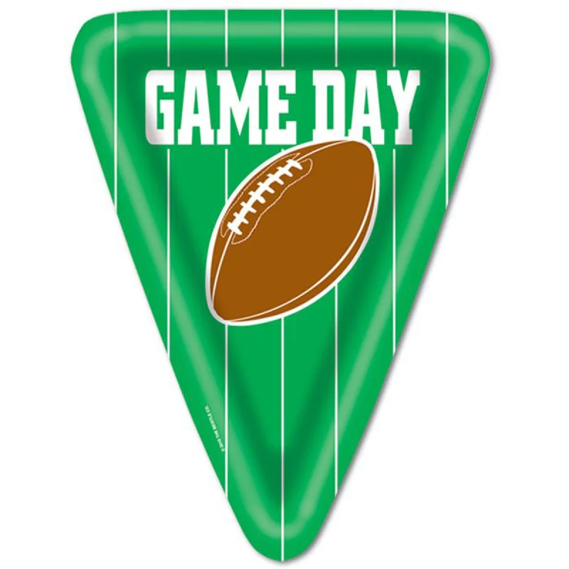 Game Day Party Large Triangular Plates, 10 Inches, 8 Count