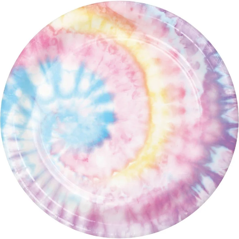 Tie Dye Party Dinner Plates, 9 inches, 8 Count