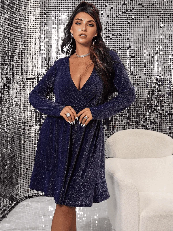 JuliaFashion - 2024 Sexy Curve V-Neck Long Sleeve Evening Party Dress