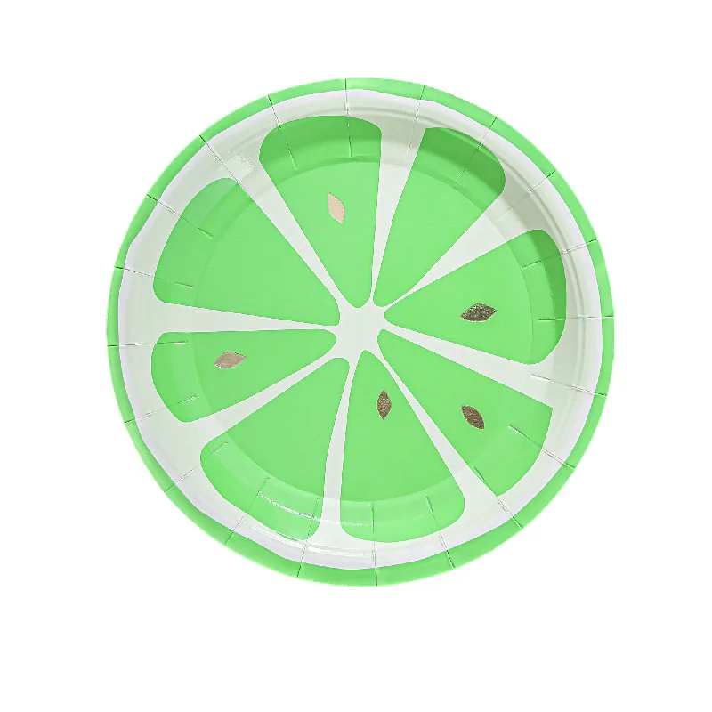 Lime Party Small Round Dessert Paper Plates, 7 Inches, 8 Count