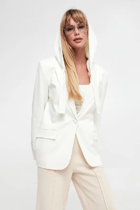 Hooded Blazer - White