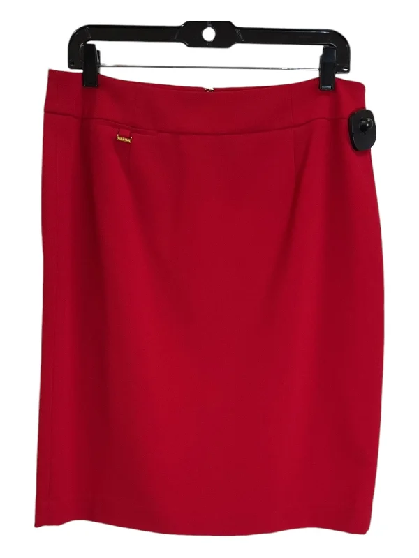 Skirt Midi By Calvin Klein In Red, Size: M