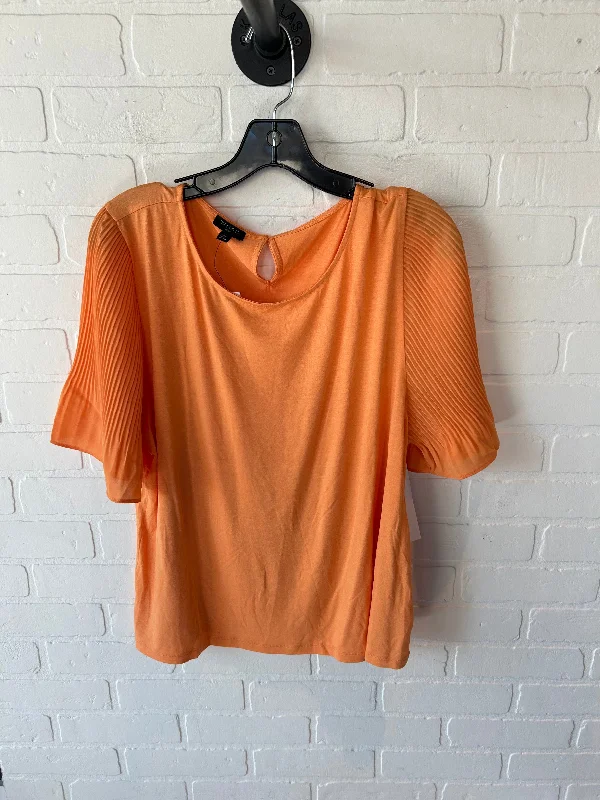 Top Short Sleeve By Talbots In Orange, Size: Xlp