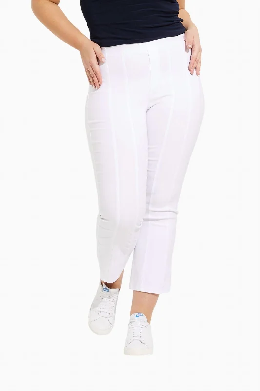 Pintuck Flared Pant In White