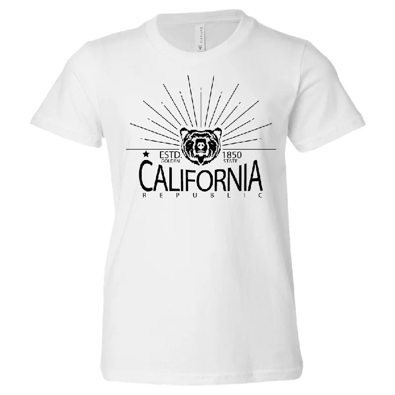 California Golden State Black Print Asst Colors Youth T-Shirt/tee