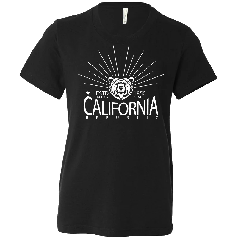 California Golden State White Print Asst Colors Youth T-Shirt/tee