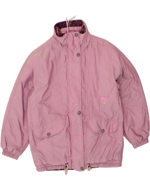 MC KEE'S Womens Padded Reversible Jacket UK 16 Large Pink Polyester