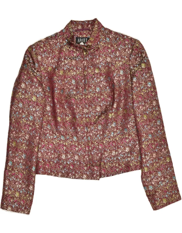 APART Womens Blazer Jacket UK 10 Small Maroon Paisley Polyester