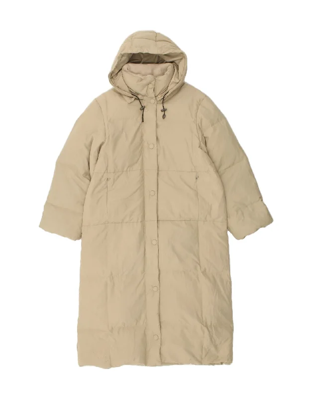 ASTROLABIO Womens Hooded Padded Coat IT 44 Medium Beige Polyester