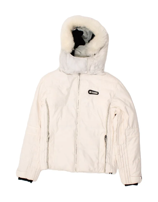 COLMAR Womens Hooded Padded Jacket IT 40 Small White