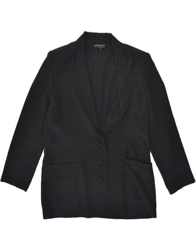 SUPERIOR Womens 3 Button Blazer Jacket IT 46 XL Black