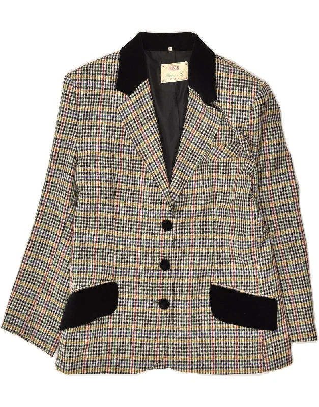 VINTAGE Womens 3 Button Blazer Jacket IT 44 Medium Multicoloured