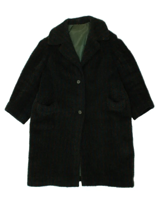 VINTAGE Womens Overcoat UK 16 Large Green