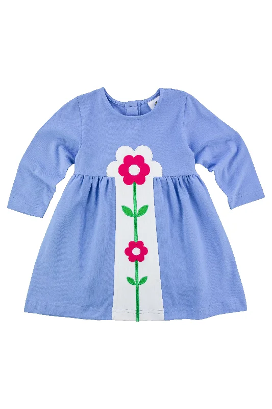 Knit Dress With Inset Flowers