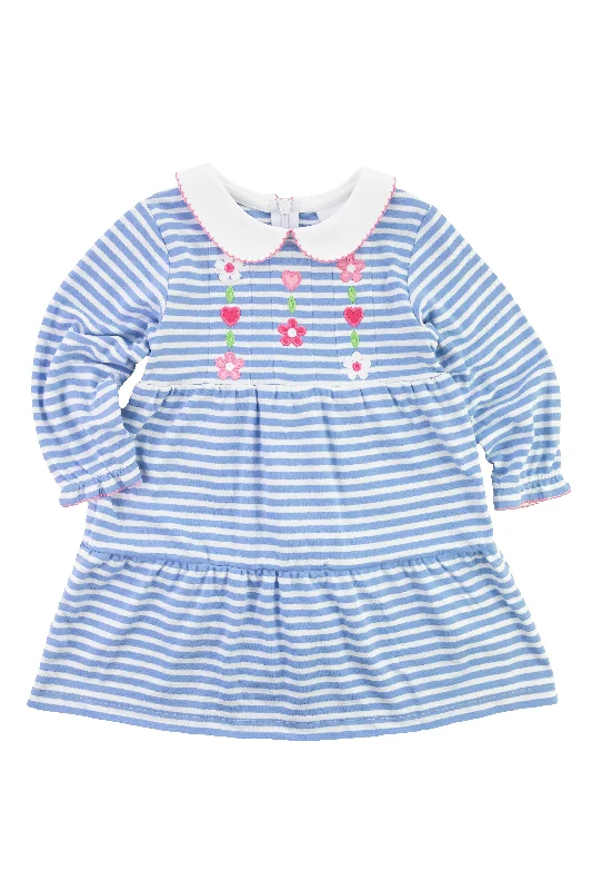 Stripe Knit Dress With Hearts & Flowers