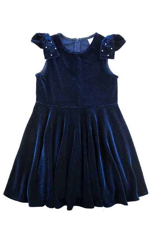 Stretch Velvet Dress With Pearls