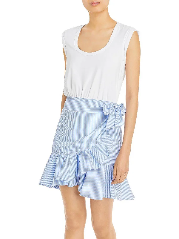 Addyson Womens Belted Midi T-Shirt Dress