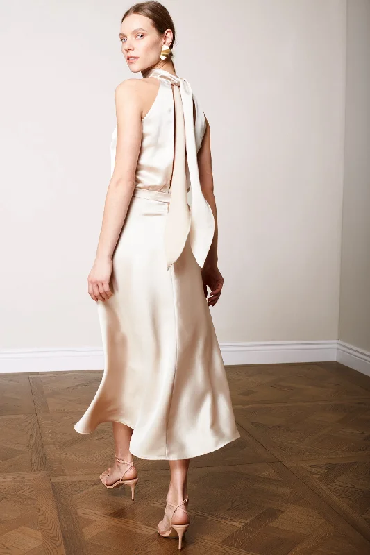 NOMA champagne cocktail midi dress