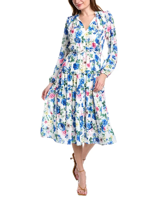 T Tahari Tiered Midi Dress