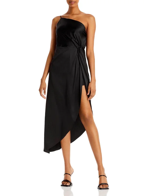 Womens Asymmetric Midi Cocktail and Party Dress