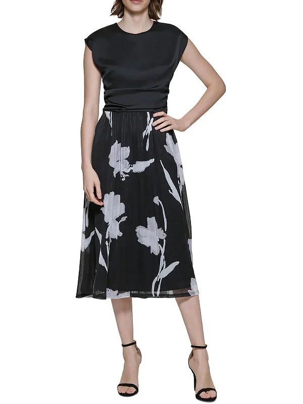 Womens Chiffon Printed Midi Dress