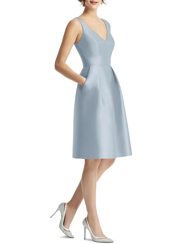 Womens Party Midi Fit & Flare Dress