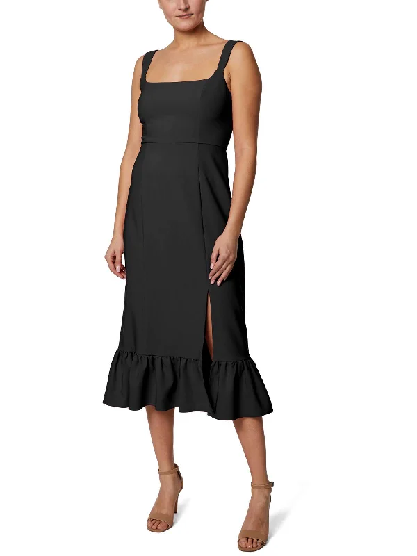 Womens Sleeveless Knee Midi Dress