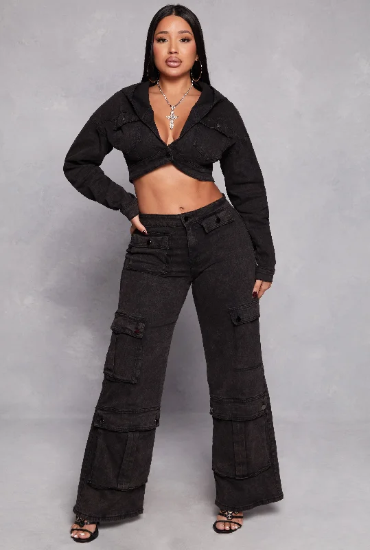 Spoon Jeans Wide Leg Cargo Jeans