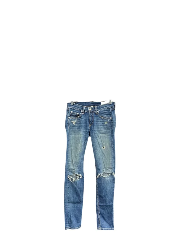 Jeans Skinny By Rag And Bone In Blue Denim, Size: Xs