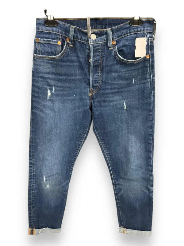 Jeans Straight By Levis In Blue Denim, Size: 4