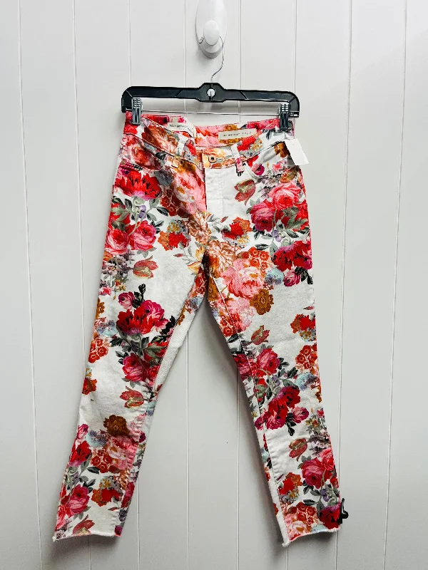 Jeans Straight By Pilcro In Red & White, Size: 4